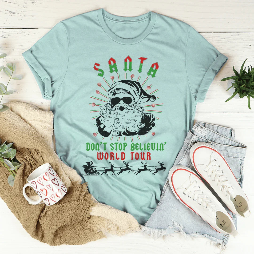 Santa Vintage Band Tee Heather Prism Dusty Blue / S Peachy Sunday T-Shirt