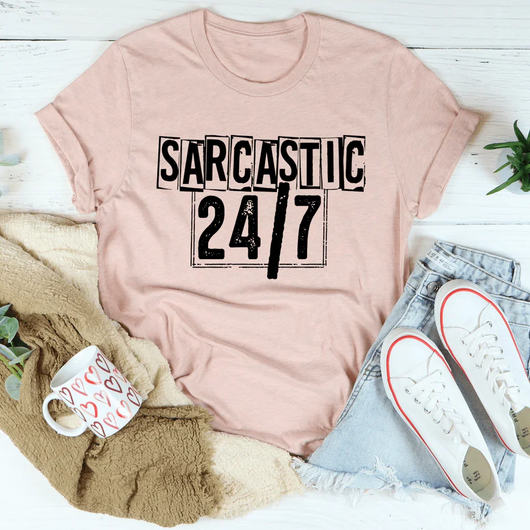 Sarcastic 24/7 Tee Heather Prism Peach / S Peachy Sunday T-Shirt