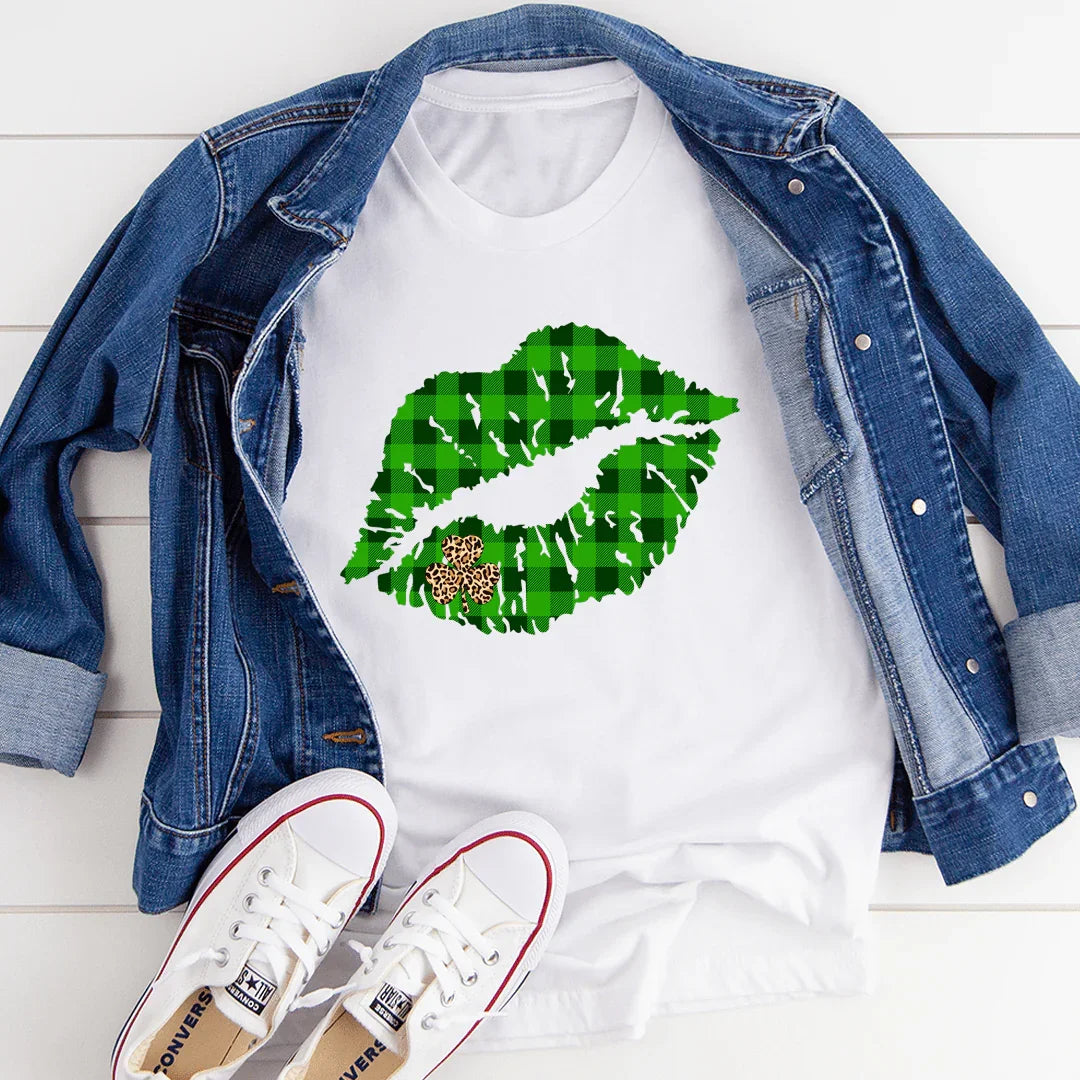 Shamrock Lips Tee White / S Peachy Sunday T-Shirt