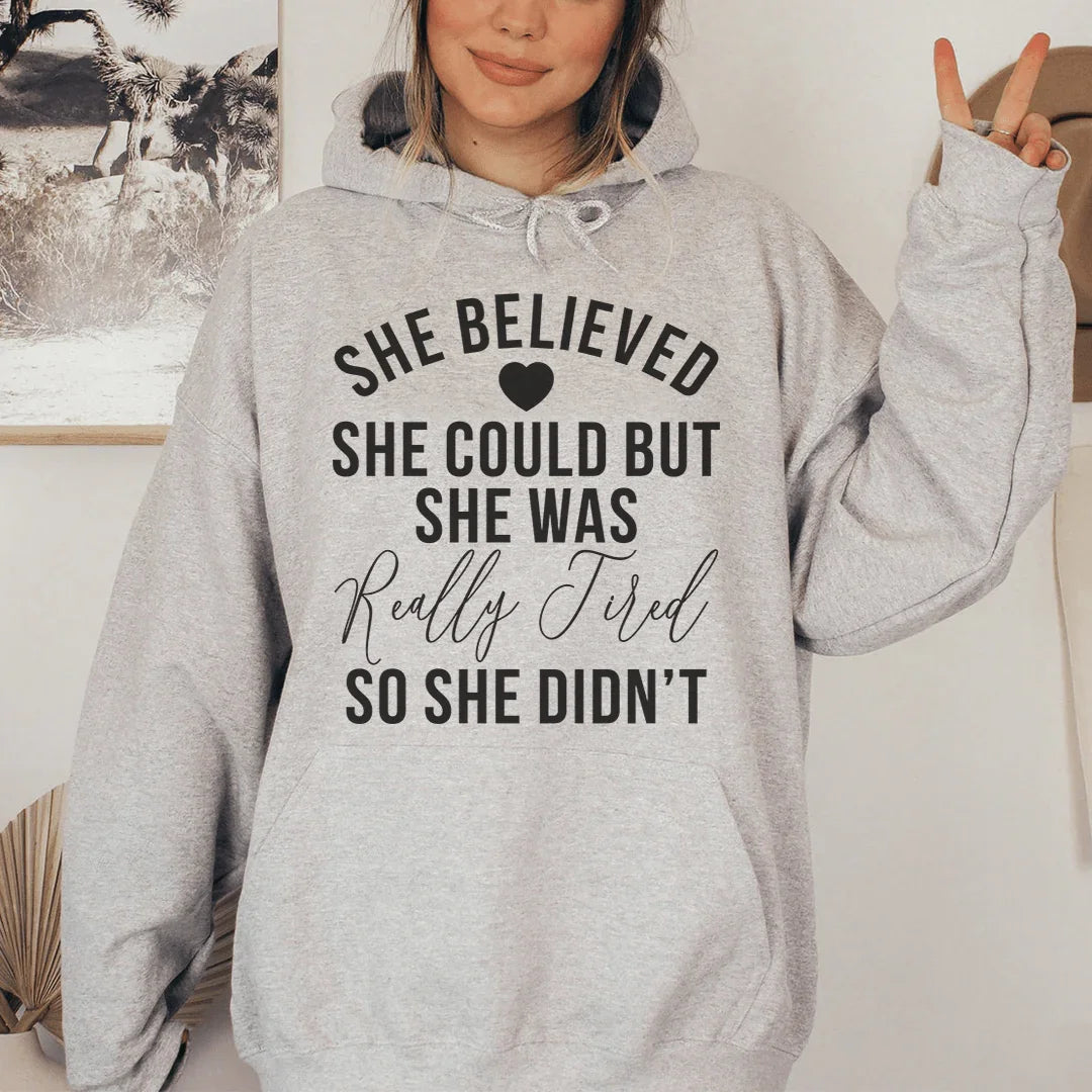 She Believed She Could Hoodie Peachy Sunday T-Shirt