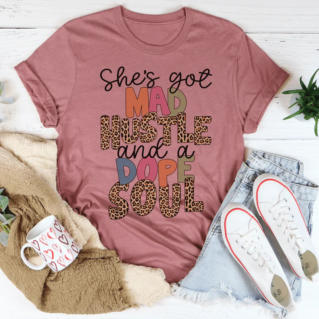 She's Got Mad Hustle And A Dope Soul Tee Mauve / S Peachy Sunday T-Shirt