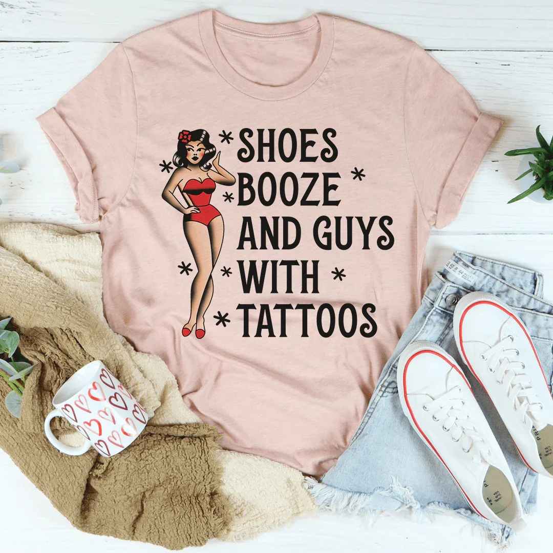 Shoes Booze And Guys With Tattoos Tee Heather Prism Peach / S Peachy Sunday T-Shirt