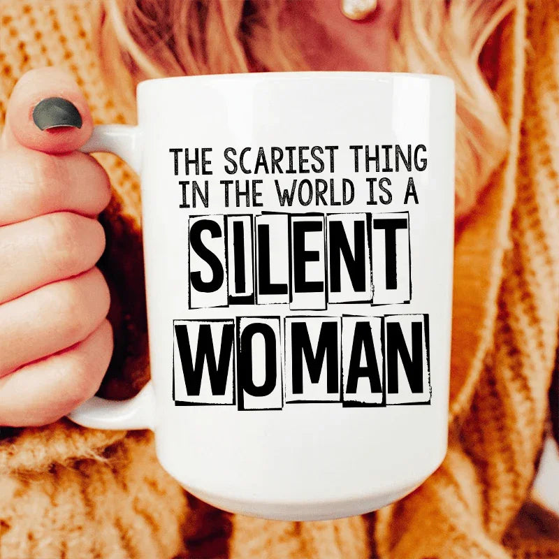 Silent Woman Ceramic Mug 15 oz White / One Size CustomCat Drinkware T-Shirt