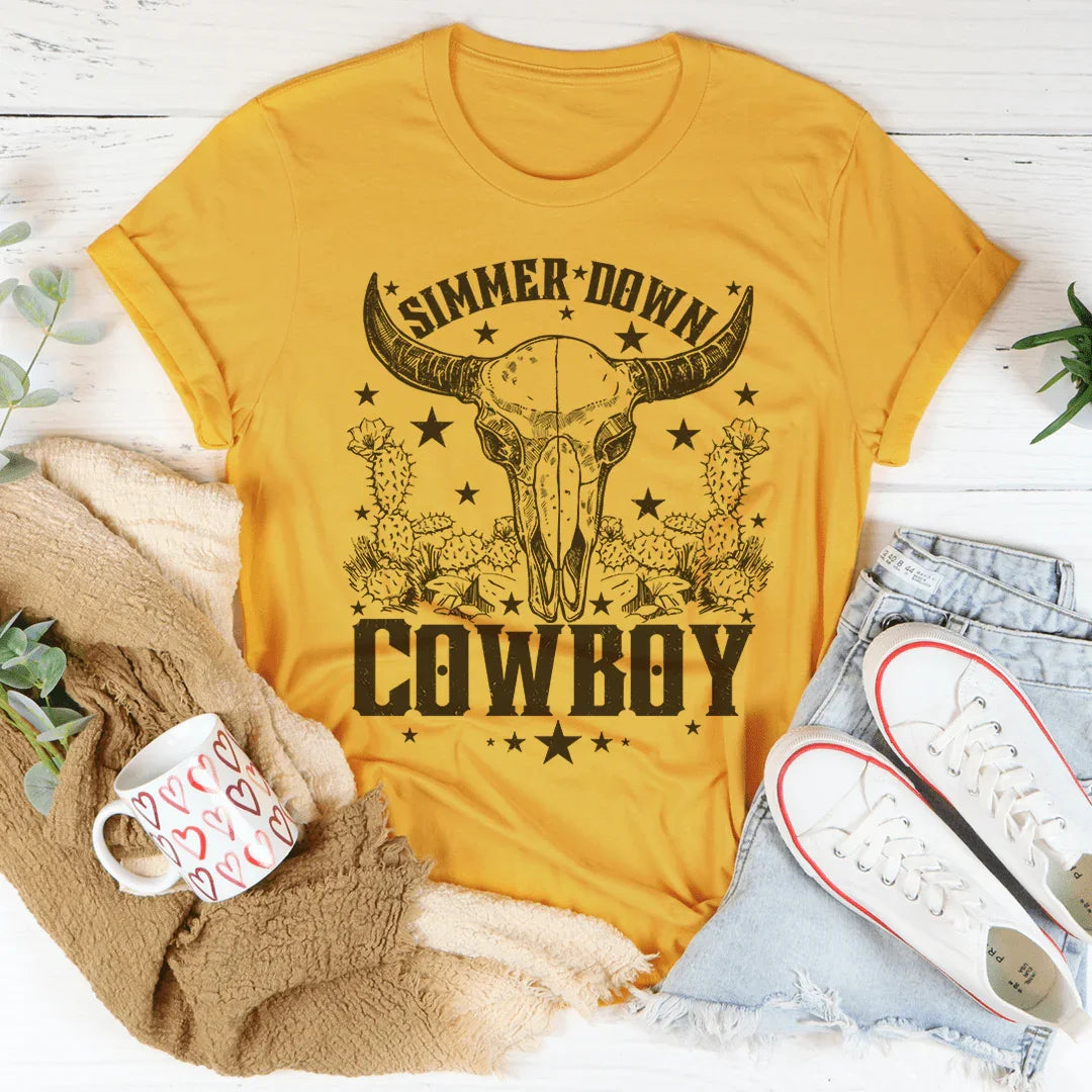 Simmer Down Cowboy Tee Peachy Sunday T-Shirt