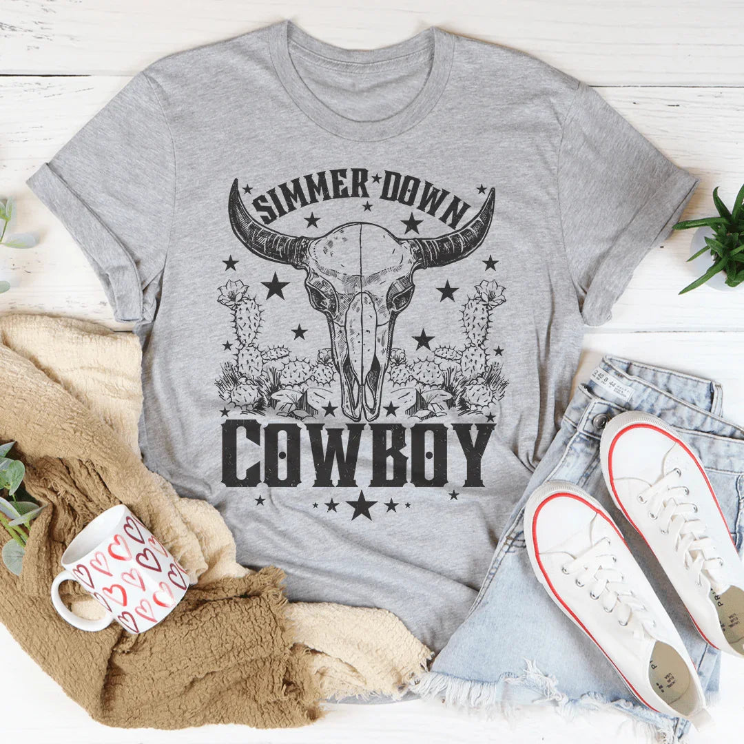 Simmer Down Cowboy Tee Peachy Sunday T-Shirt