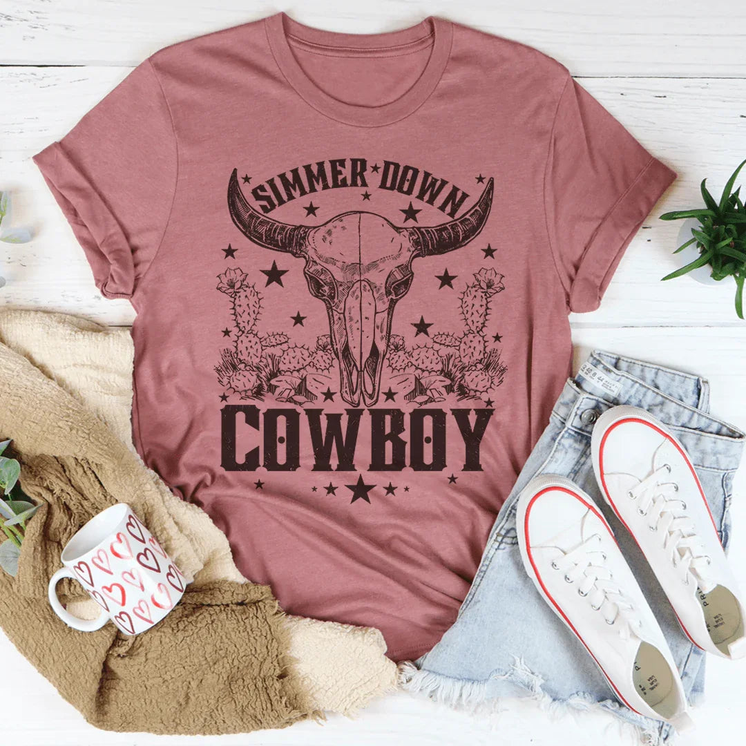 Simmer Down Cowboy Tee Peachy Sunday T-Shirt