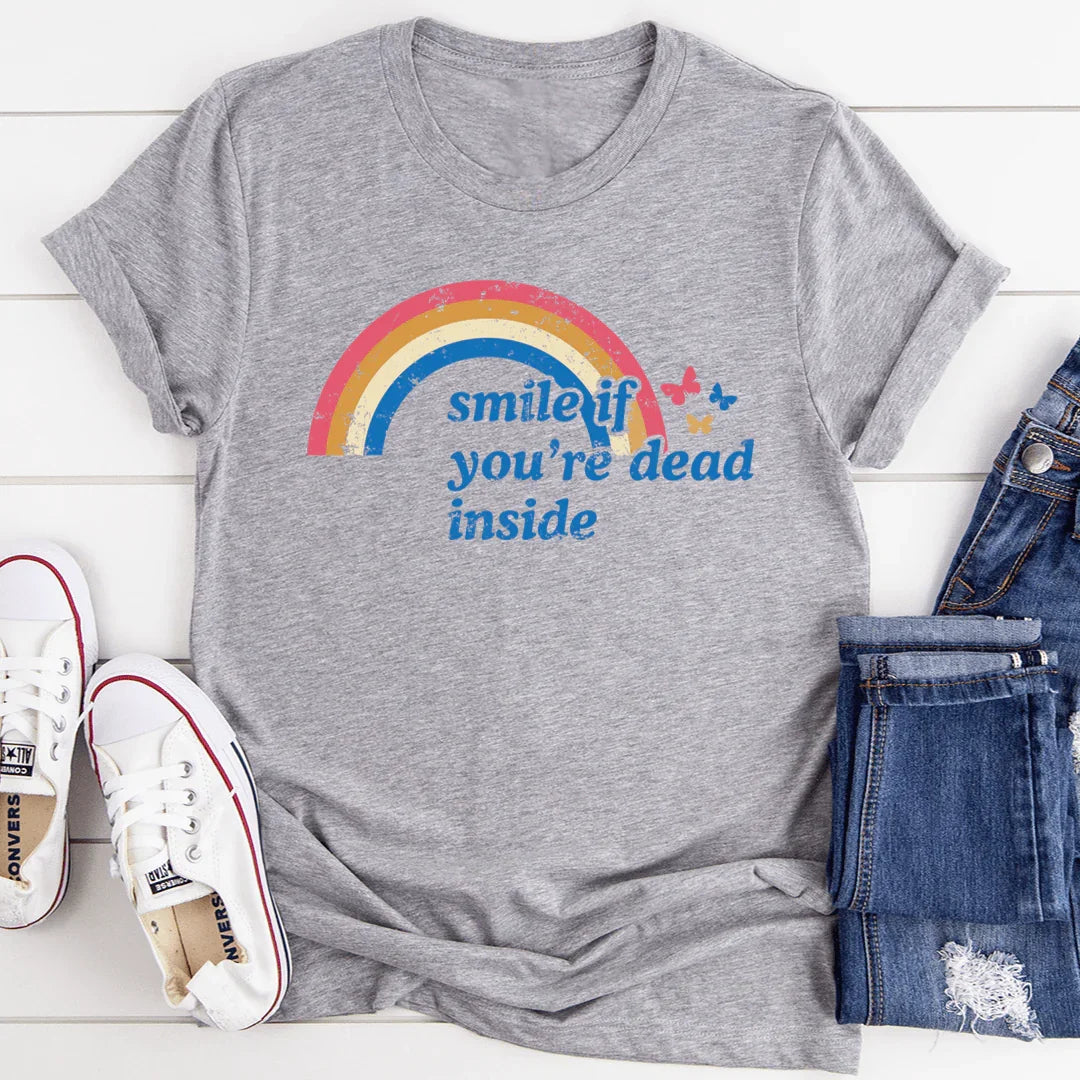 Smile If You're Dead Inside Tee Athletic Heather / S Peachy Sunday T-Shirt