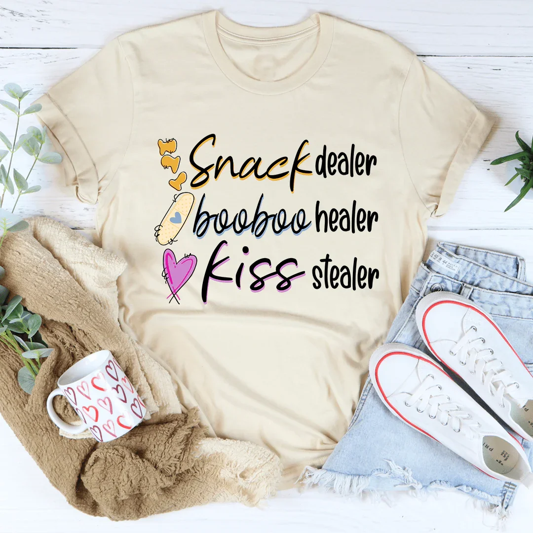 Snack Dealer Booboo Healer Kiss Stealer Tee Heather Dust / S Peachy Sunday T-Shirt