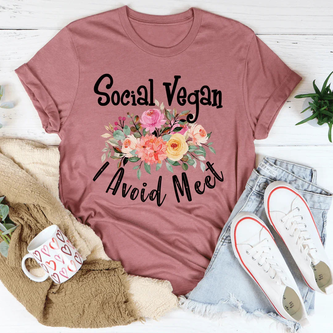 Social Vegan I Avoid Meet Tee Mauve / S Peachy Sunday T-Shirt