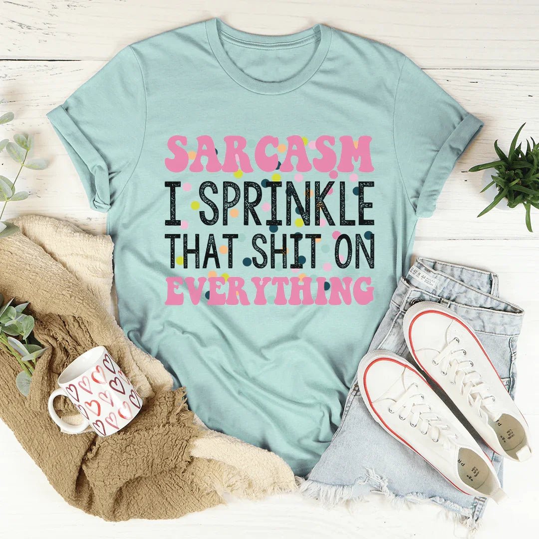Sprinkle Sarcasm On Everything Tee Heather Prism Dusty Blue / S Peachy Sunday T-Shirt