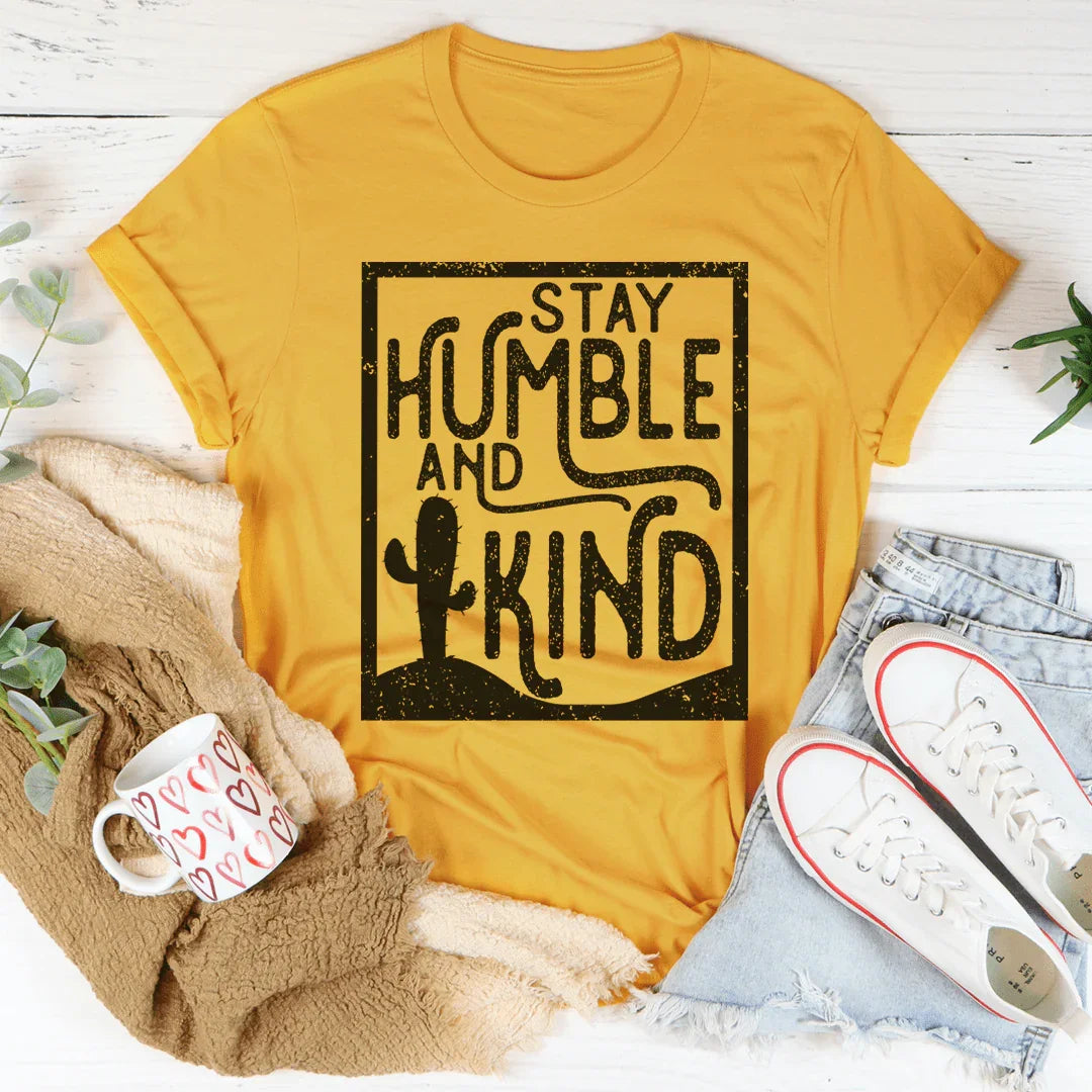 Stay Humble And Kind Tee Mustard / S Peachy Sunday T-Shirt