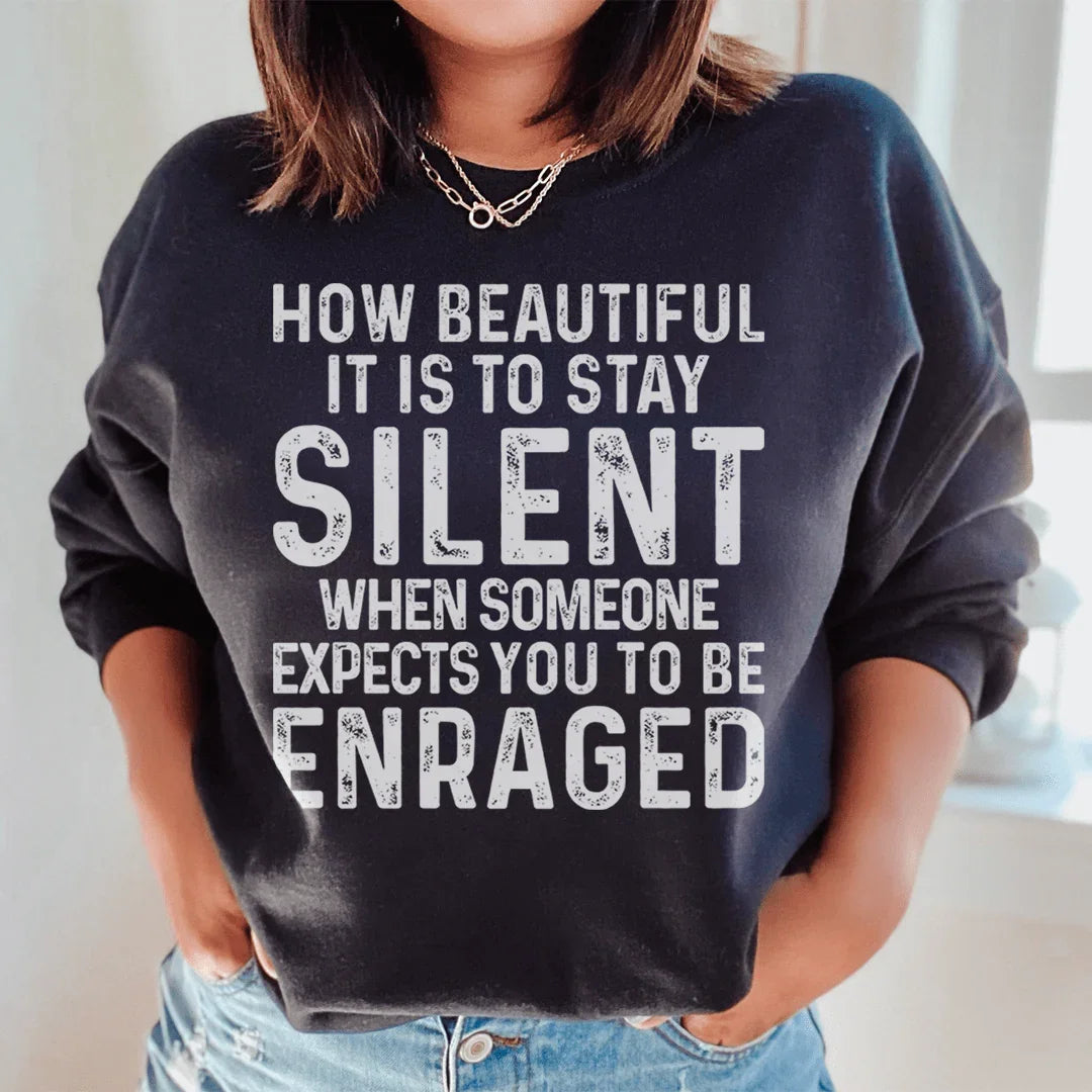 Stay Silent Sweatshirt Black / S Peachy Sunday T-Shirt