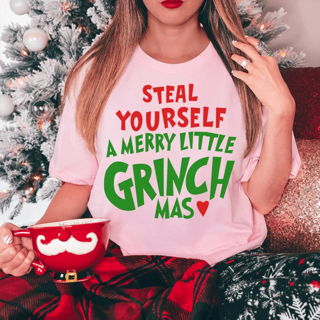 Steal Yourself A Merry Little Grinchmas Tee Printify T-Shirt T-Shirt