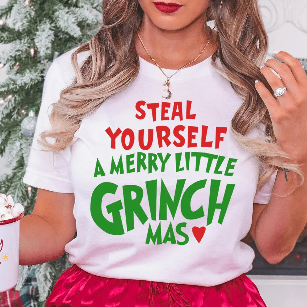 Steal Yourself A Merry Little Grinchmas Tee Printify T-Shirt T-Shirt