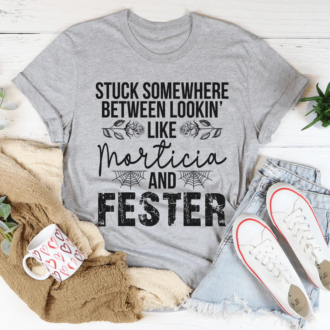 Stuck Between Looking Like Tee Athletic Heather / S Peachy Sunday T-Shirt