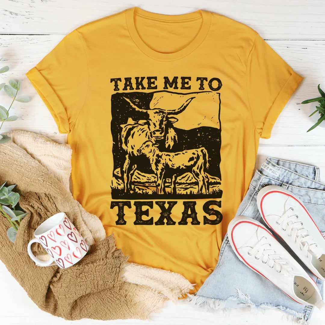 Take Me To Texas Tee Mustard / S Peachy Sunday T-Shirt