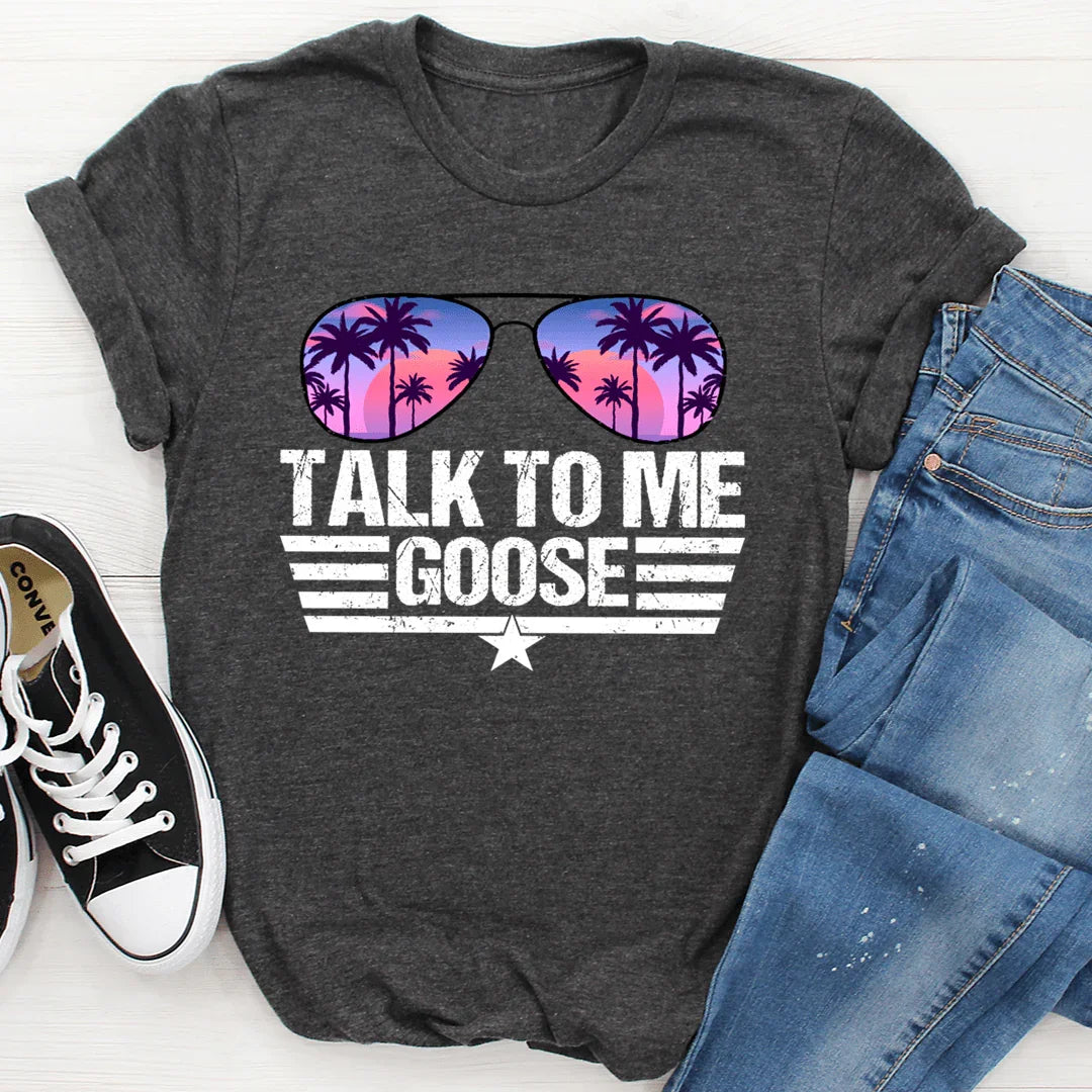 Talk to Me Goose Tee Dark Grey Heather / S Peachy Sunday T-Shirt