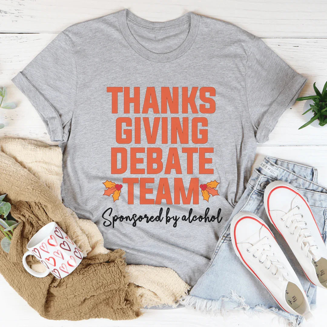 Thanksgiving Debate Team Tee Athletic Heather / S Peachy Sunday T-Shirt
