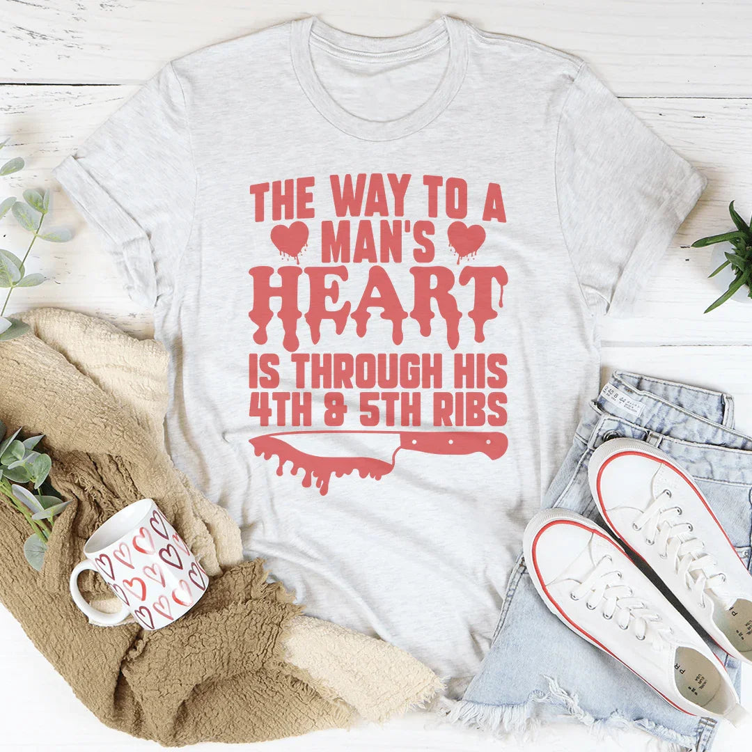 The Way To A Mans Heart Is Through His Ribs Tee Ash / S Peachy Sunday T-Shirt
