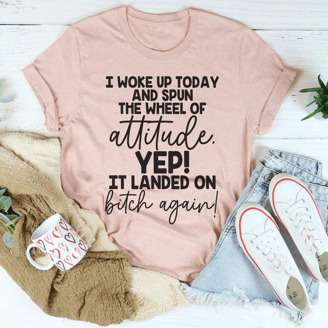 The Wheel Of Attitude Tee Heather Prism Peach / S Peachy Sunday T-Shirt
