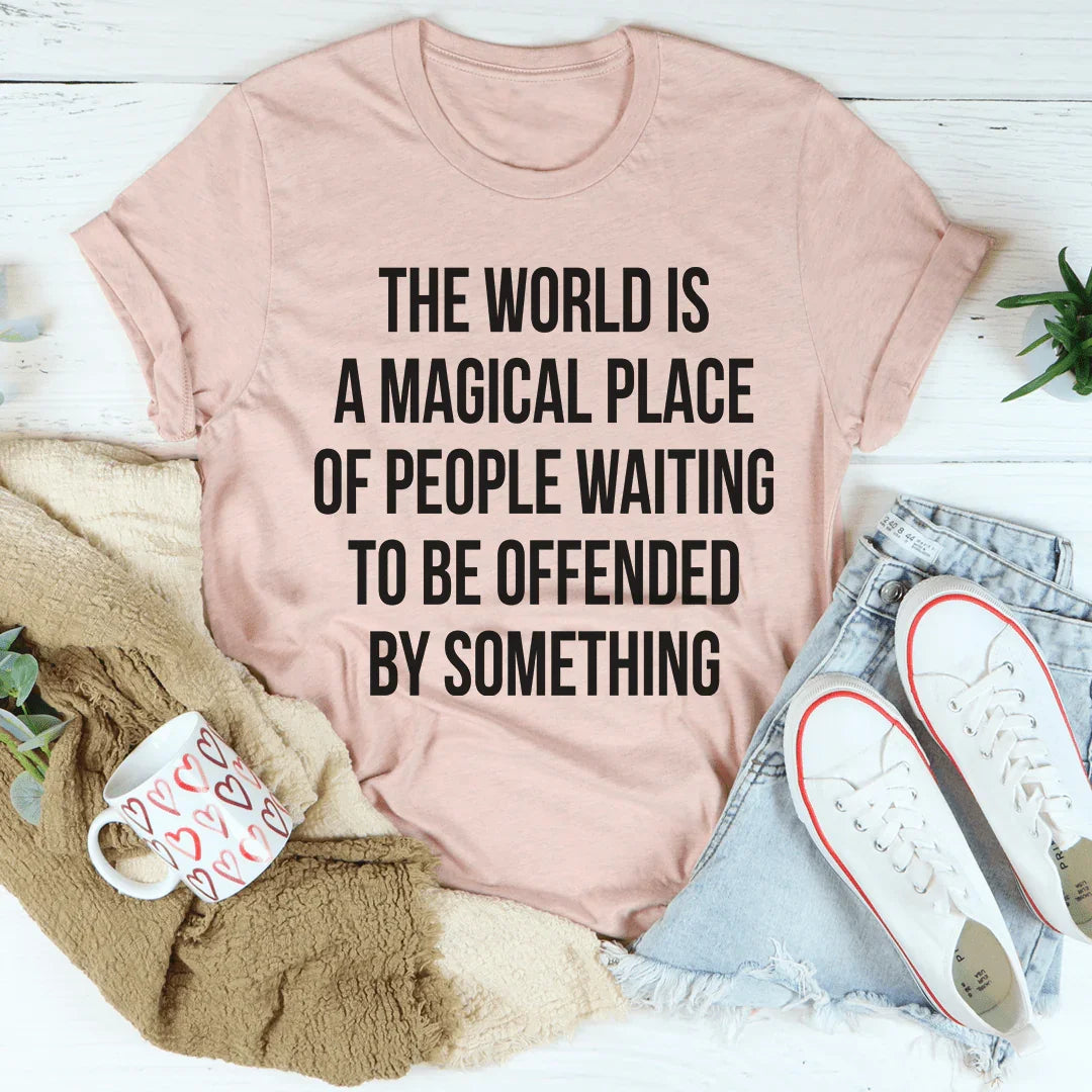 The World Is A Magical Place Tee Heather Prism Peach / S Peachy Sunday T-Shirt