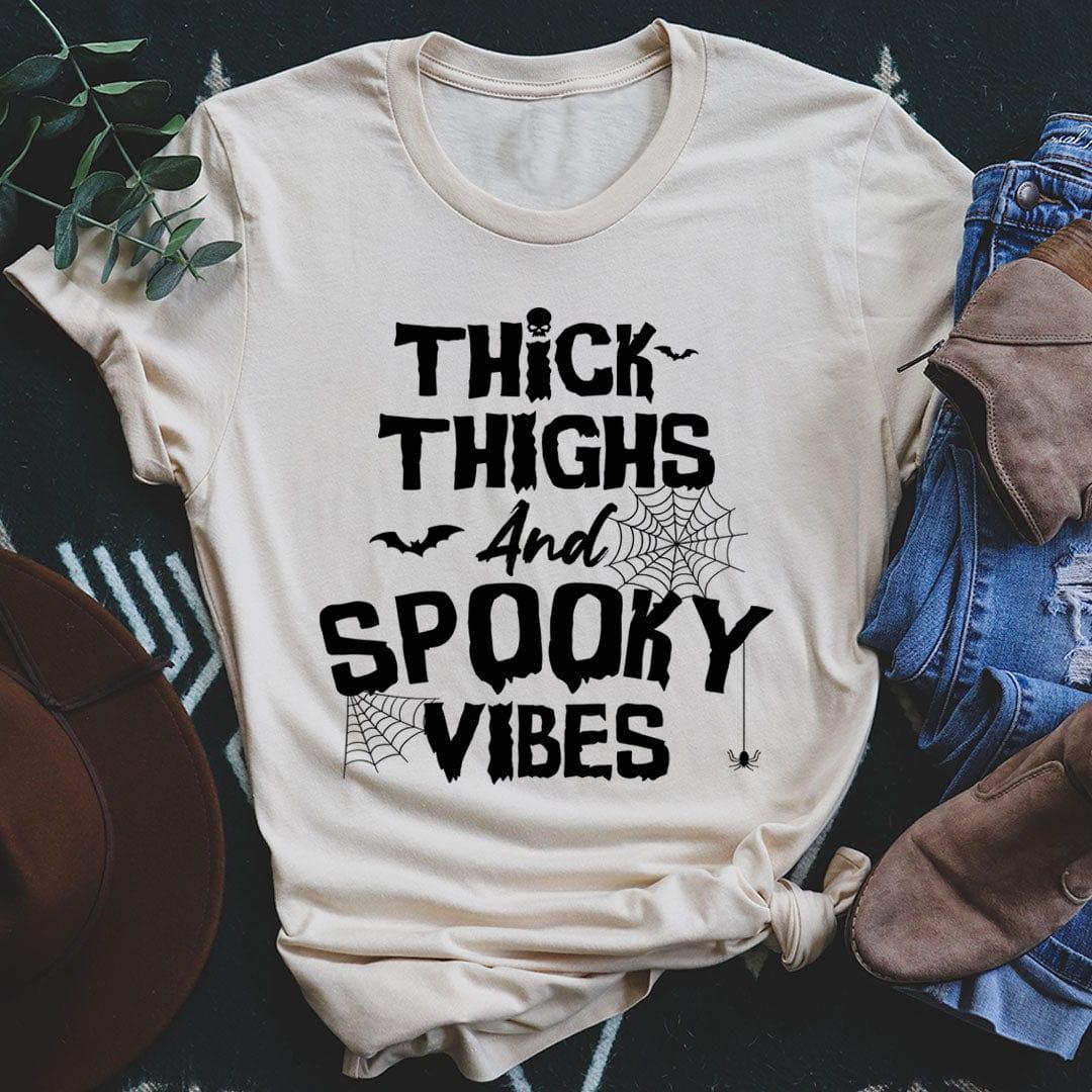 Thick Thighs And Spooky Vibes Tee Soft Cream / S Peachy Sunday T-Shirt