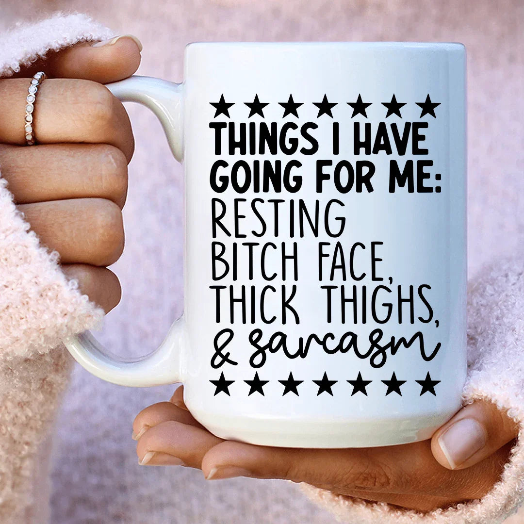 Things I Have Going For Me Ceramic Mug 15 oz White / One Size CustomCat Drinkware T-Shirt