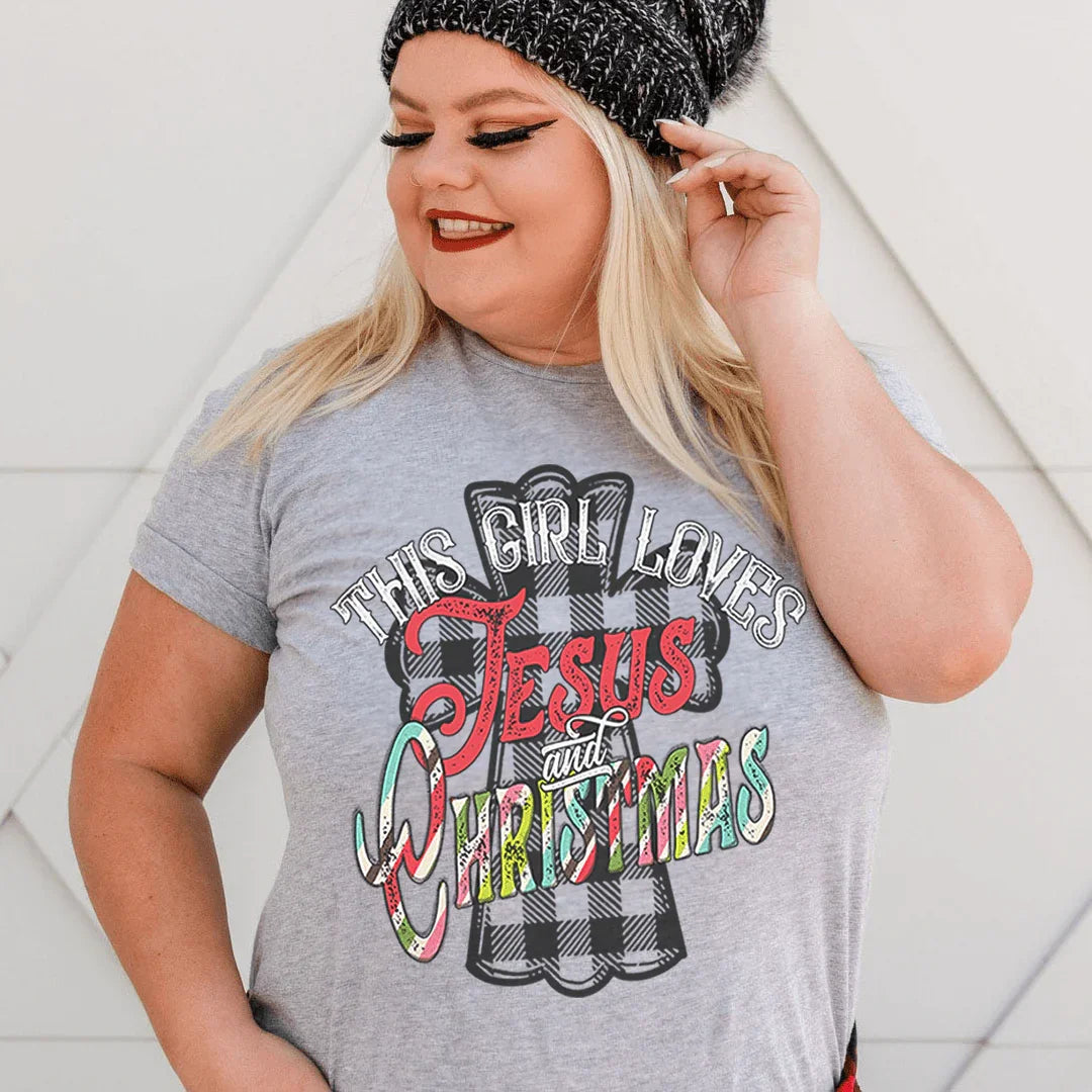 This Girl Loves Jesus & Christmas Tee Peachy Sunday T-Shirt