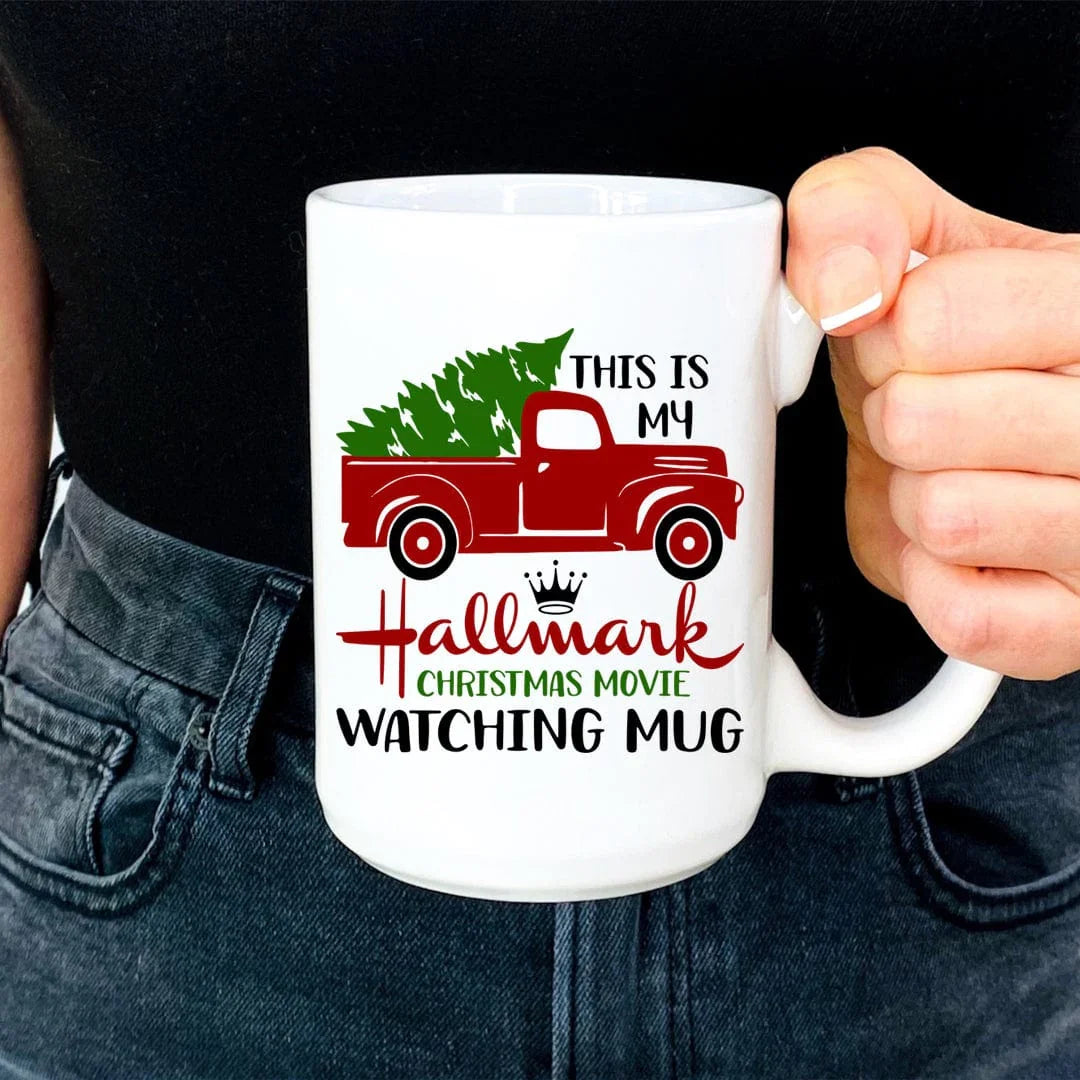 This Is My Christmas Movie Watching Mug White / One Size CustomCat Drinkware T-Shirt