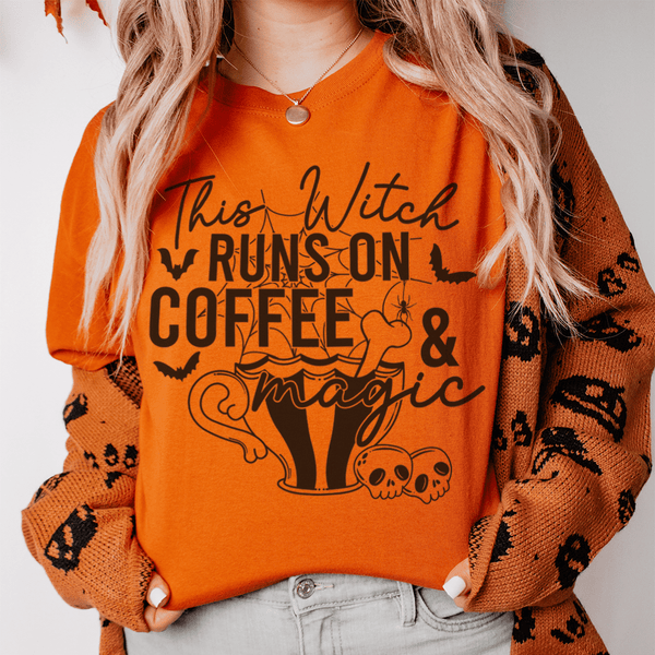 This Witch Runs On Coffee & Magic Tee Burnt Orange / S Peachy Sunday T-Shirt