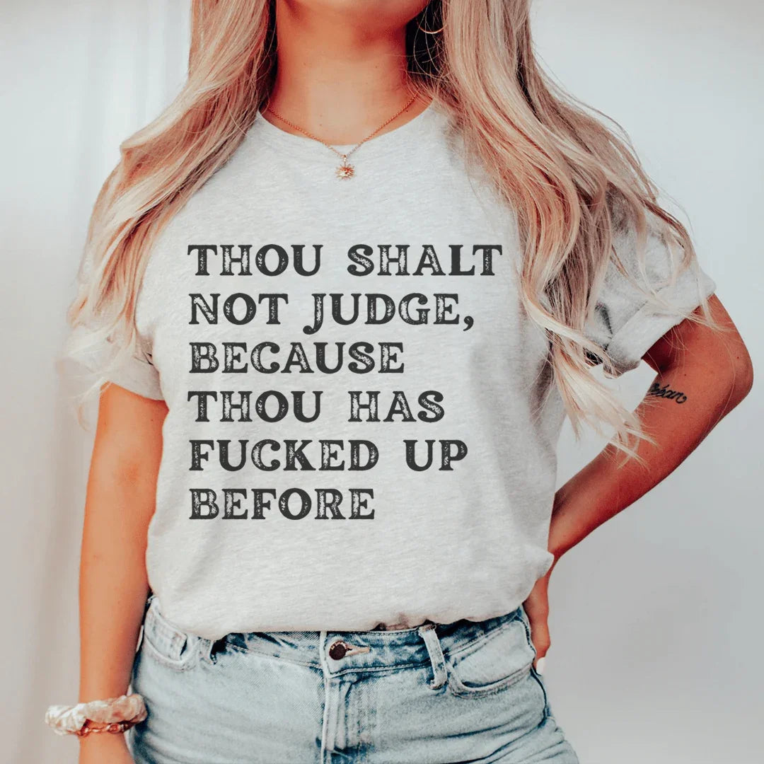 Thou Shalt Not Judge Tee Athletic Heather / S Peachy Sunday T-Shirt