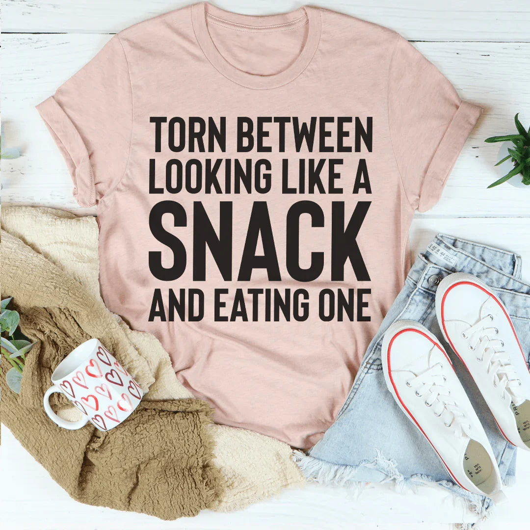 Torn Between Looking Like A Snack And Eating One Tee Peachy Sunday T-Shirt