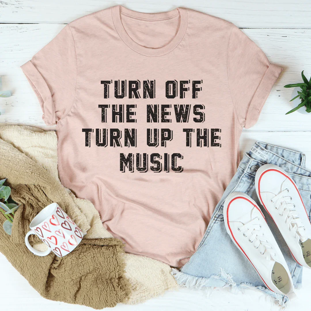 Turn Up The Music Tee Heather Prism Peach / S Peachy Sunday T-Shirt