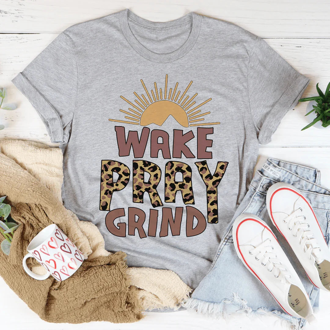 Wake Pray Grind Tee Athletic Heather / S Peachy Sunday T-Shirt
