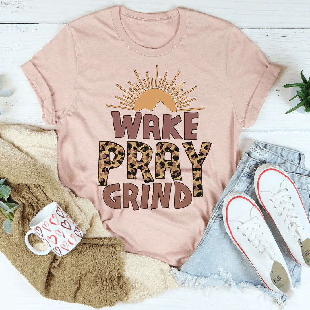 Wake Pray Grind Tee Heather Prism Peach / S Peachy Sunday T-Shirt