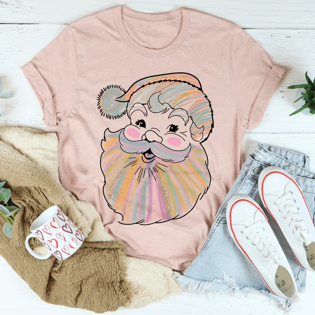 Watercolor Santa Tee Heather Prism Peach / S Peachy Sunday T-Shirt