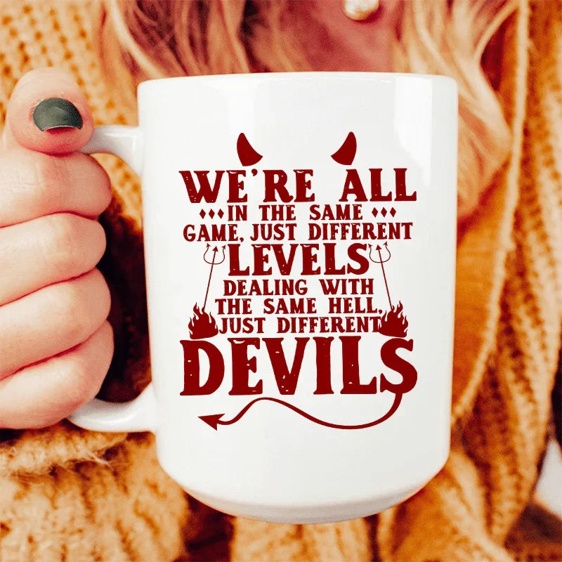 We're All In The Same Game Ceramic Mug 15 oz White / One Size CustomCat Drinkware T-Shirt