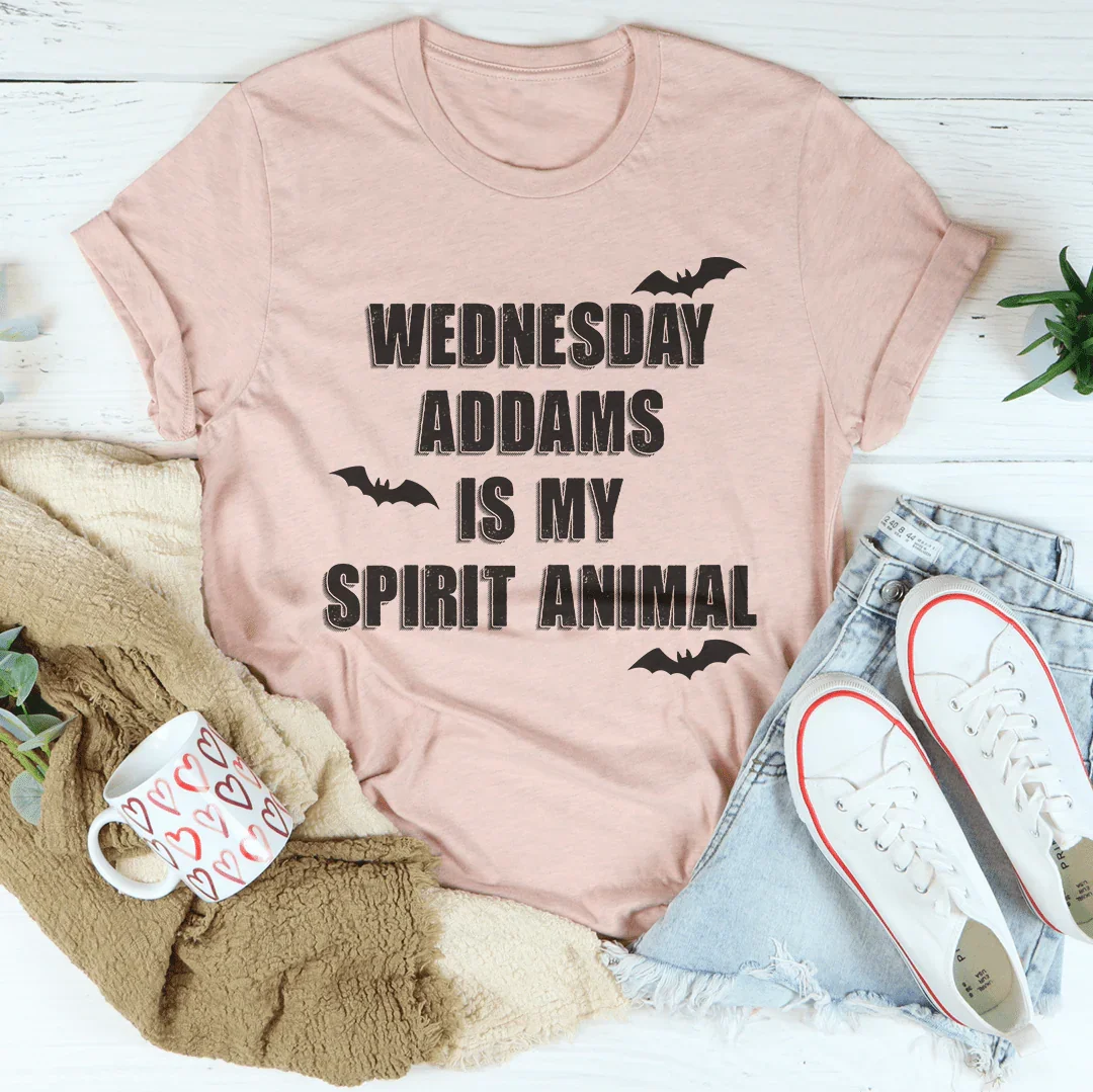 Wednesday Addams Is My Spirit Animal Tee Peachy Sunday T-Shirt