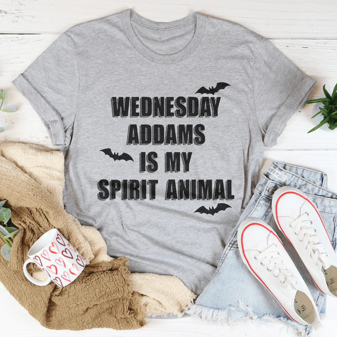 Wednesday Addams Is My Spirit Animal Tee Peachy Sunday T-Shirt