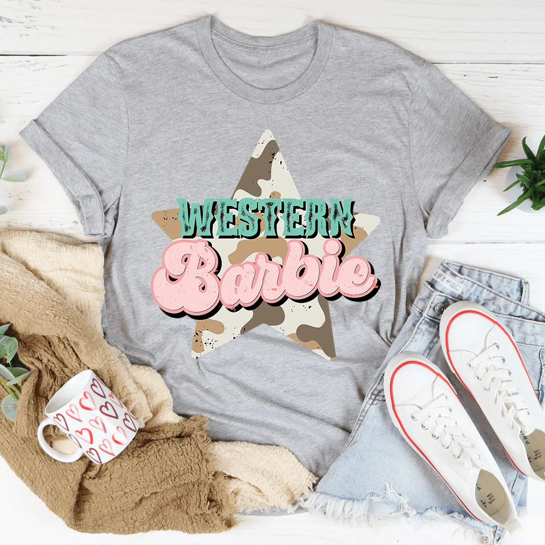 Western Barbie Star Tee Athletic Heather / S Peachy Sunday T-Shirt