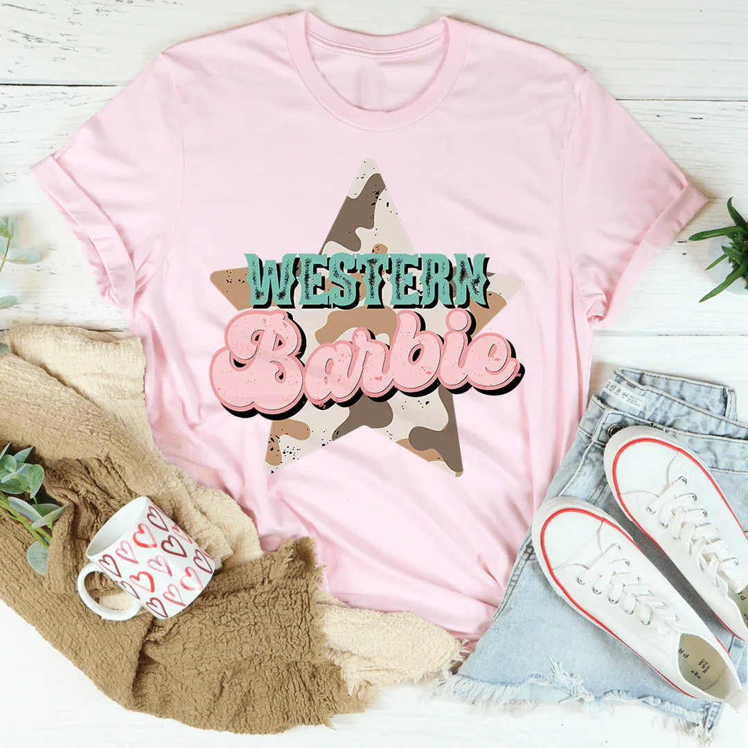 Western Barbie Star Tee Pink / S Peachy Sunday T-Shirt