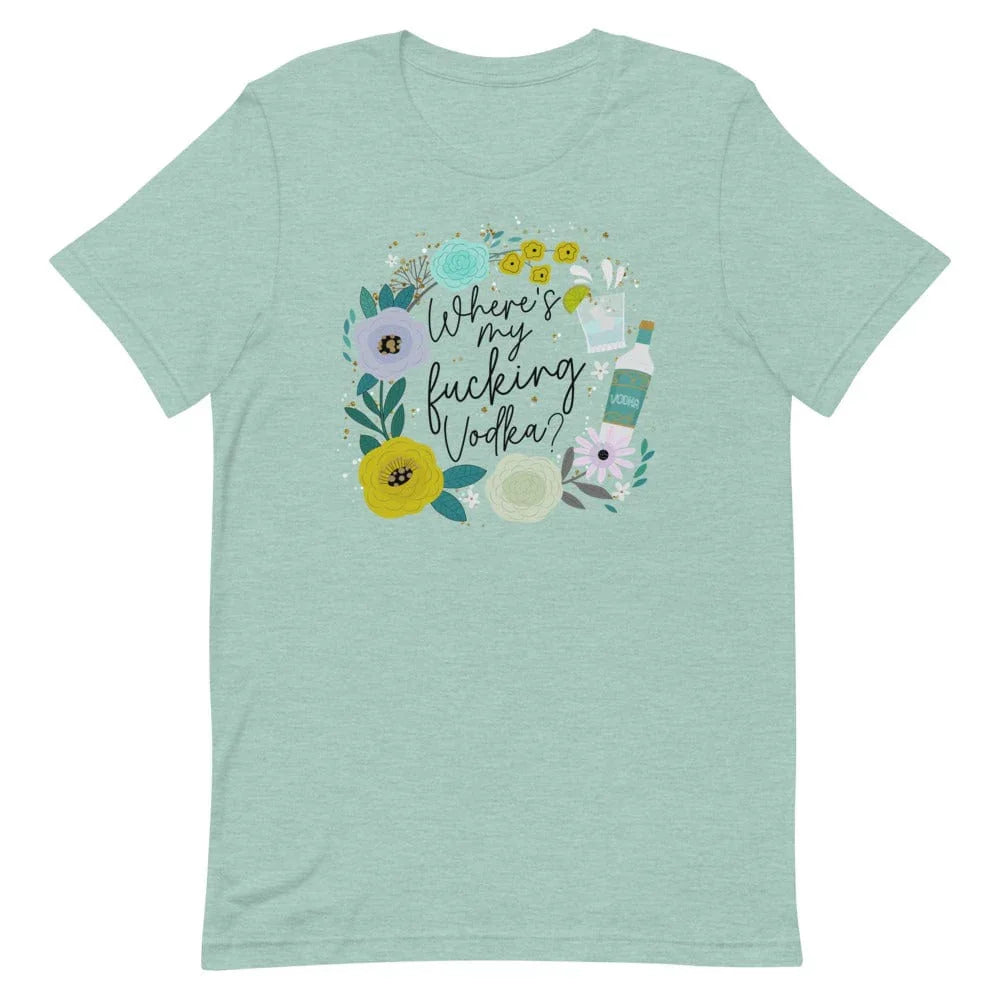 Where's My Vodka Tee Heather Prism Dusty Blue / M Peachy Sunday T-Shirt