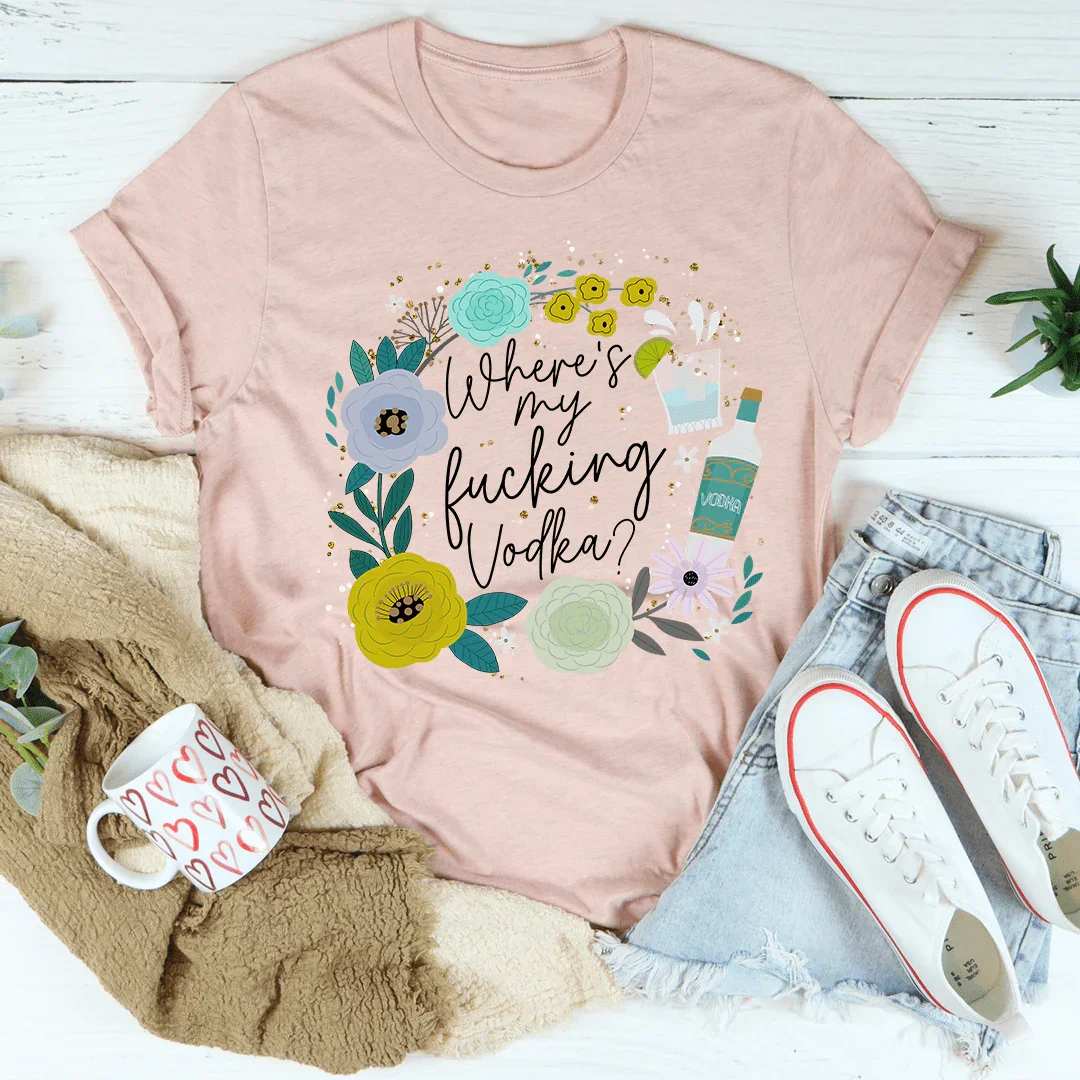 Where's My Vodka Tee Peachy Sunday T-Shirt