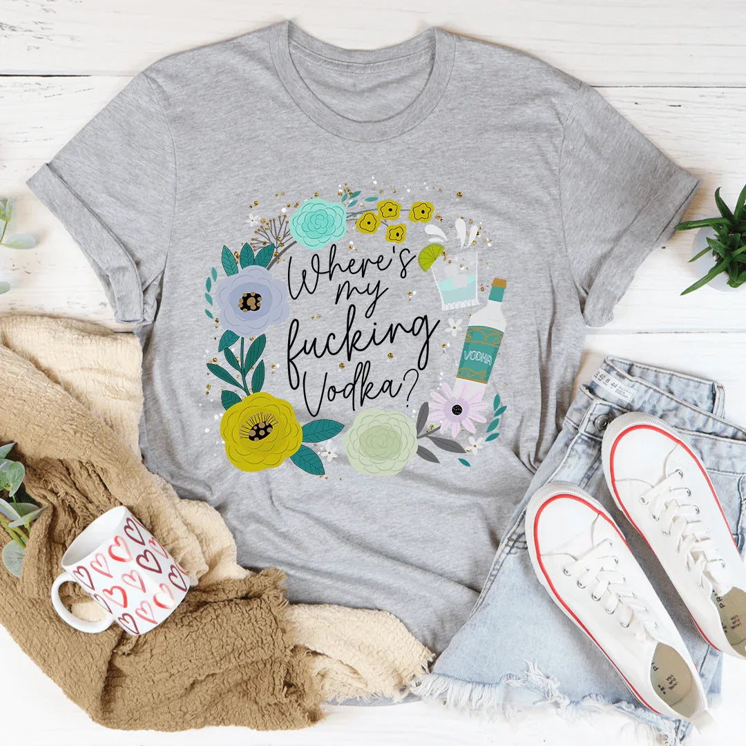 Where's My Vodka Tee Peachy Sunday T-Shirt