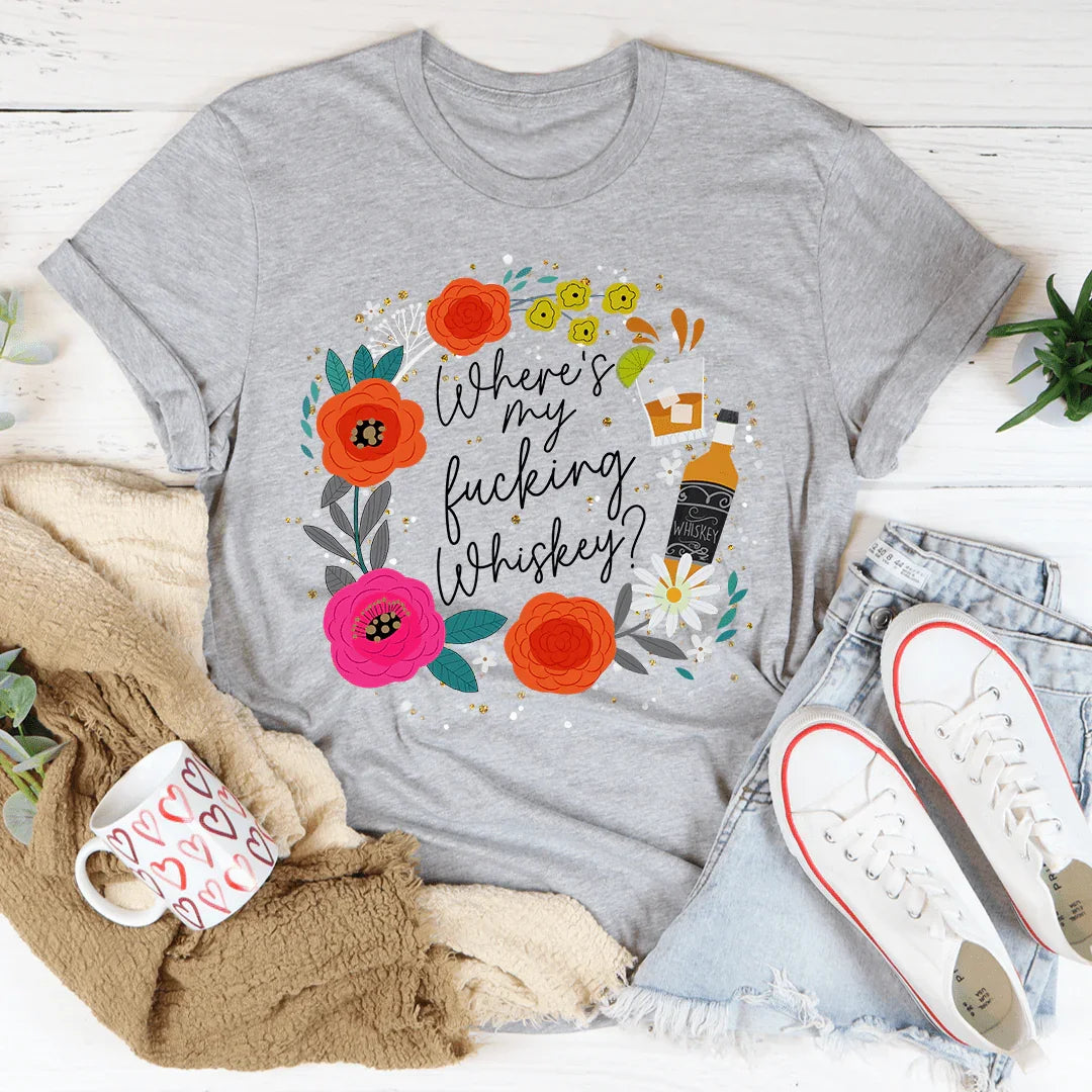 Where's My Whiskey Tee Peachy Sunday T-Shirt