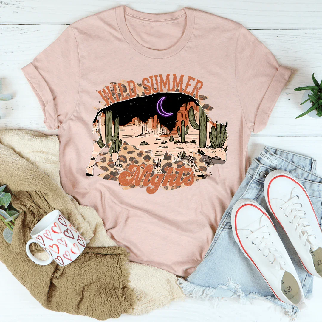 Wild Summer Nights Tee Heather Prism Peach / S Peachy Sunday T-Shirt