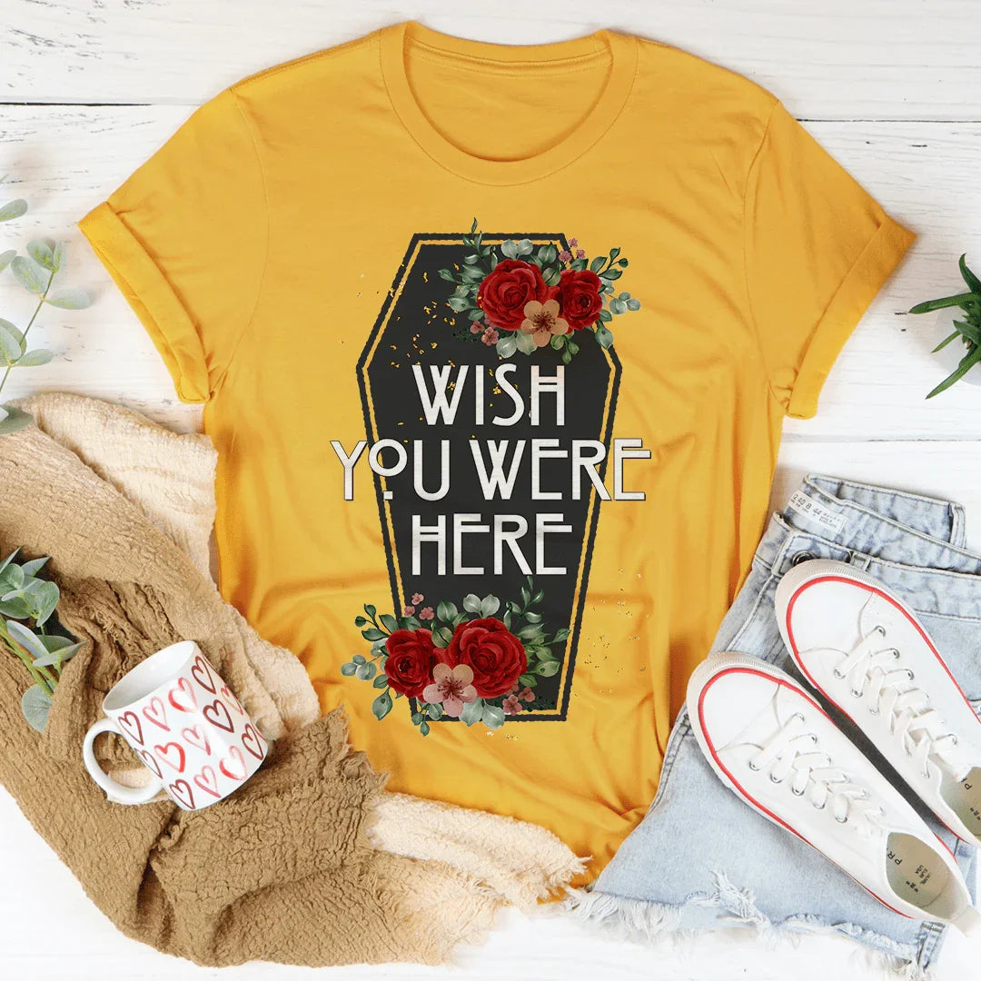 Wish You Were Here Coffin Tee Mustard / S Peachy Sunday T-Shirt