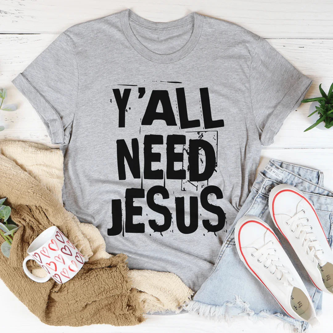 Y'All Need Jesus Tee Athletic Heather / S Peachy Sunday T-Shirt
