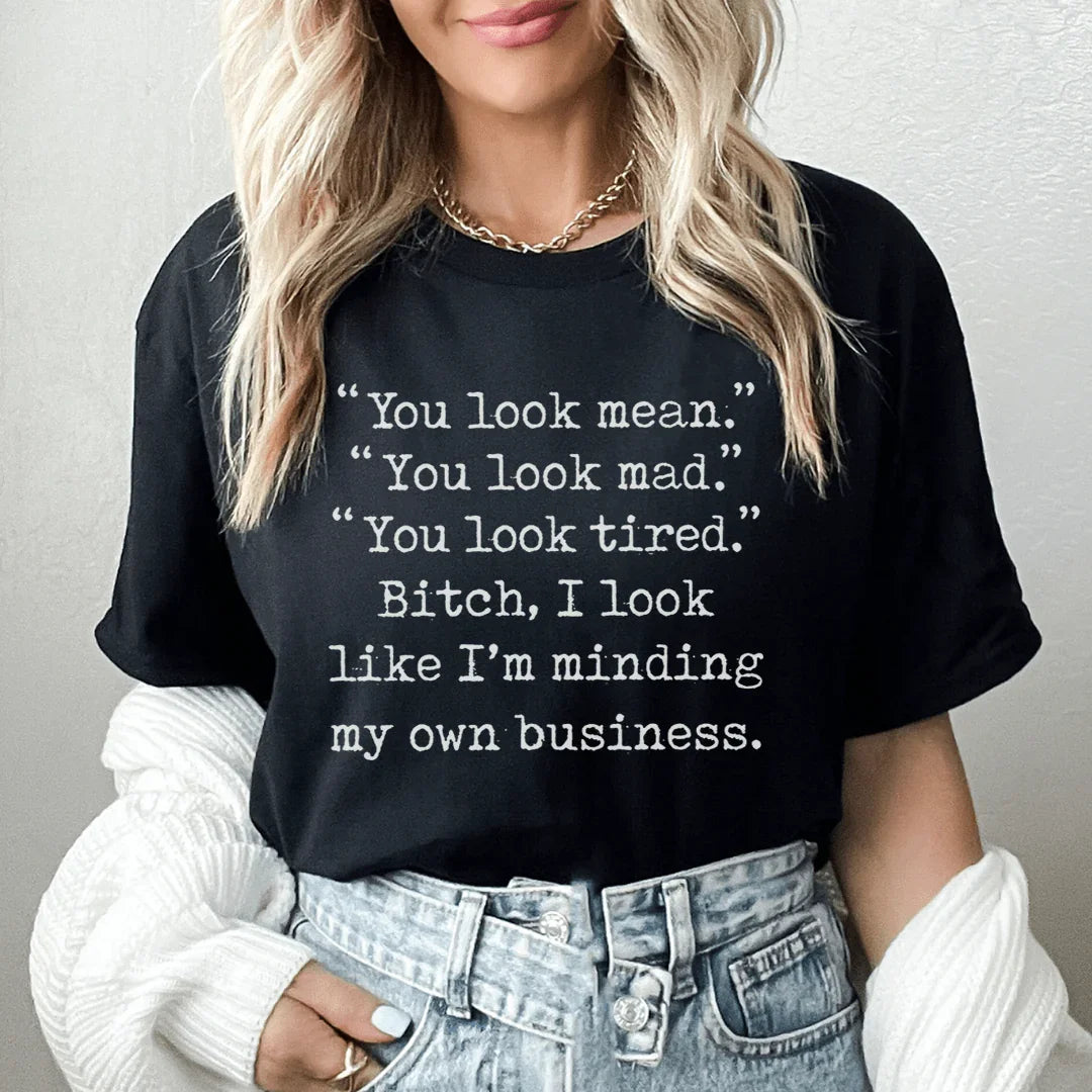 You Look Mean Tee Black Heather / S Peachy Sunday T-Shirt