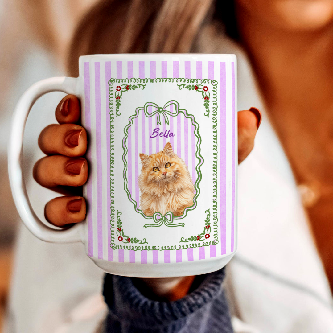 Personalized Dog Or Cat Watercolor Portrait From Photo Mug